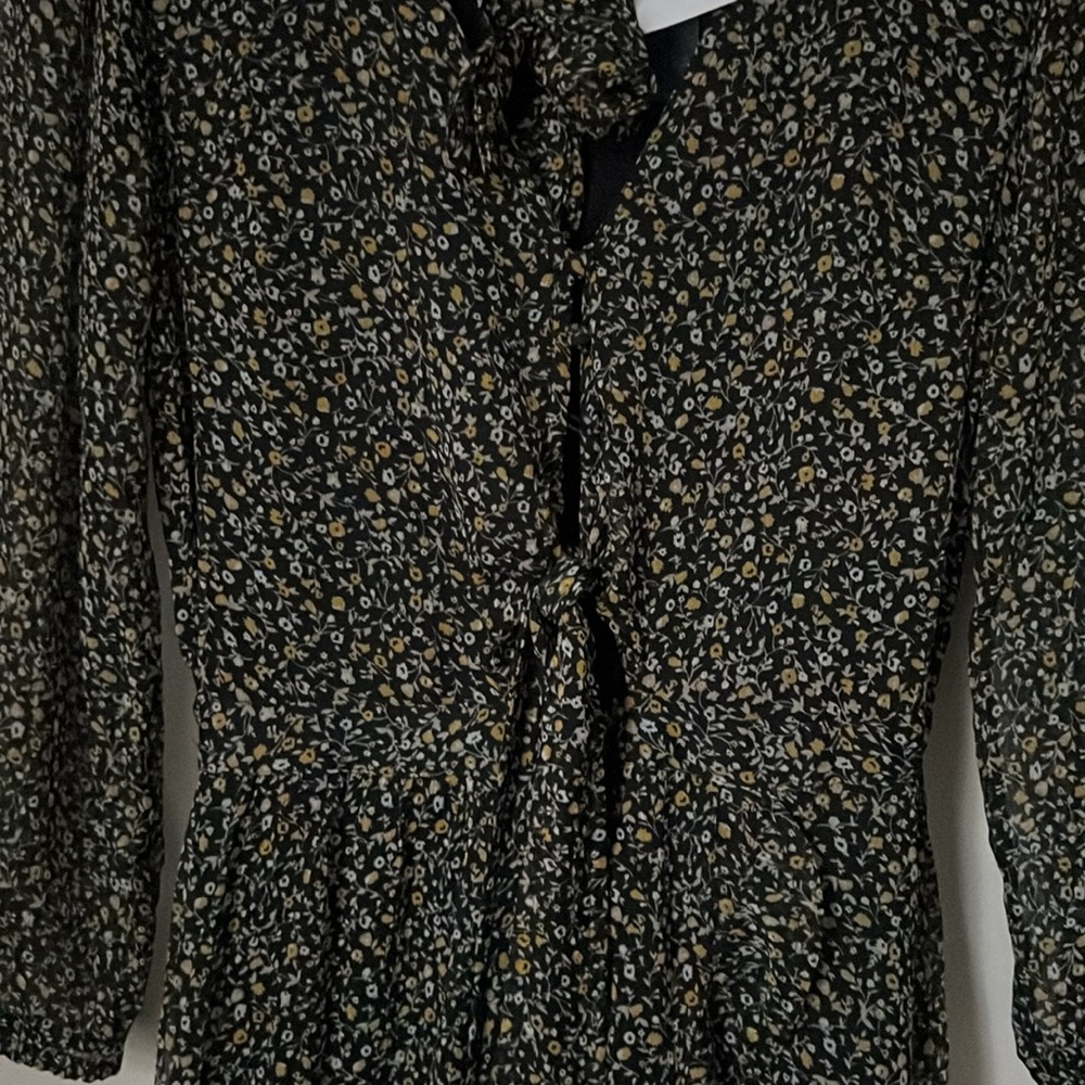 Abercrombie & Fitch 3/4 sleeve Black floral maxi dress, S - Picture 2 of 4